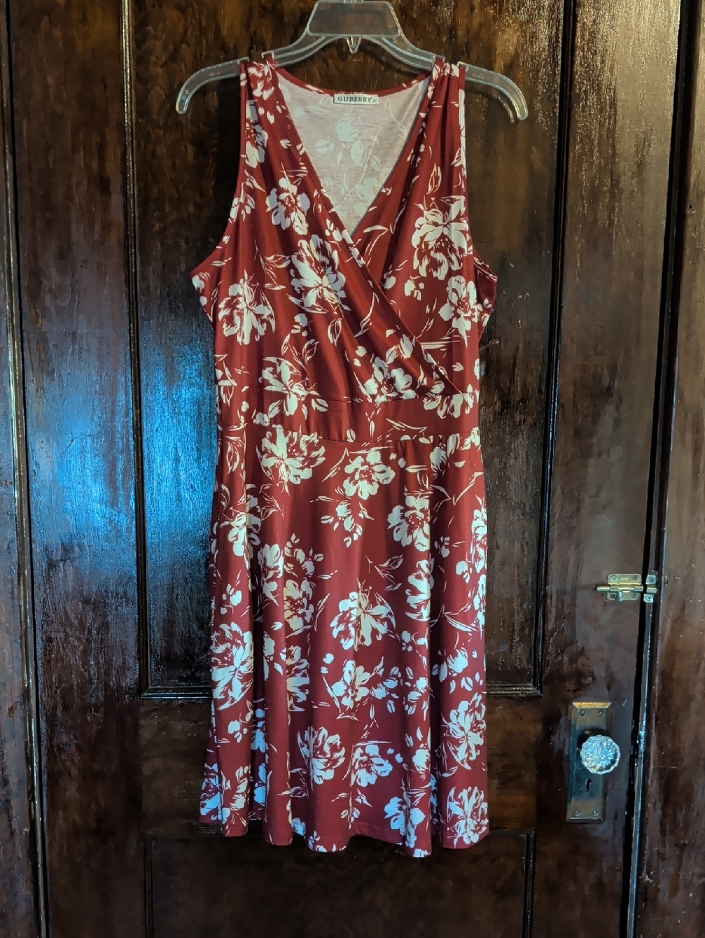 liberty Burgundy and Ivory Floral Sleeveless Wrap Midi Dress